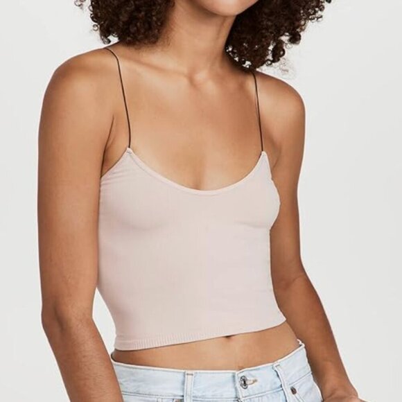NWT Free People Women's Seamless Skinny Strap Crop Cami, ballet, XS/S - Picture 6 of 9
